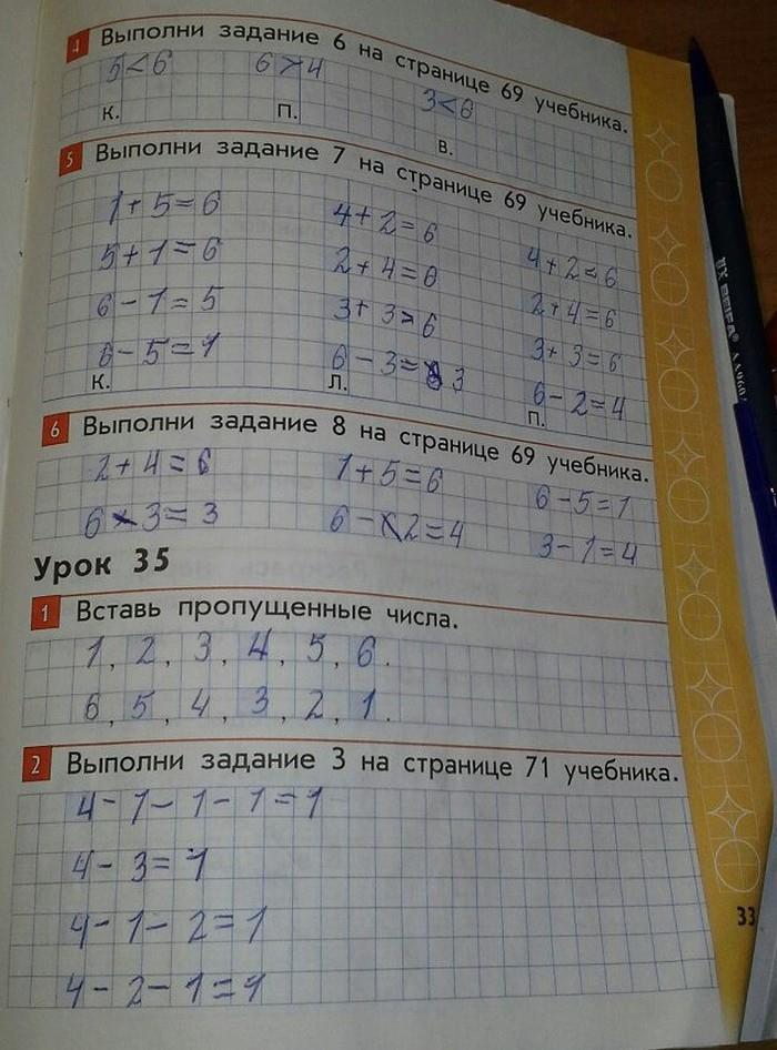 гдз 1 класс рабочая тетрадь страница 33 математика Демидова, Козлова