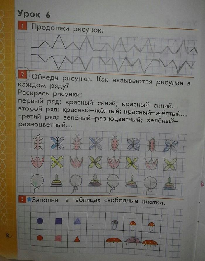 гдз 1 класс рабочая тетрадь страница 8 математика Демидова, Козлова