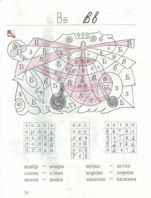 гдз 1 класс рабочая тетрадь страница 51 русский язык Кузнецова