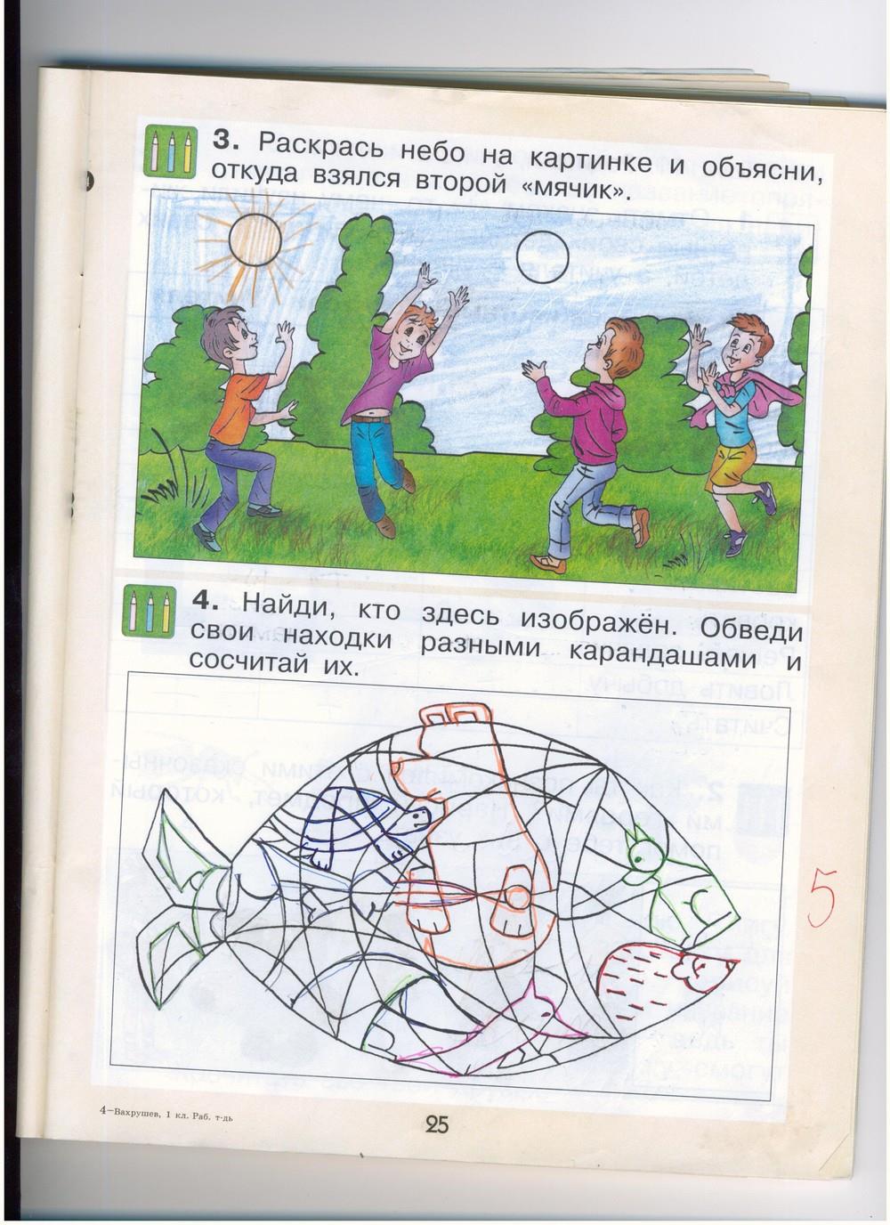 гдз 1 класс рабочая тетрадь страница 25 окружающий мир Вахрушев, Бурский, Раутиан