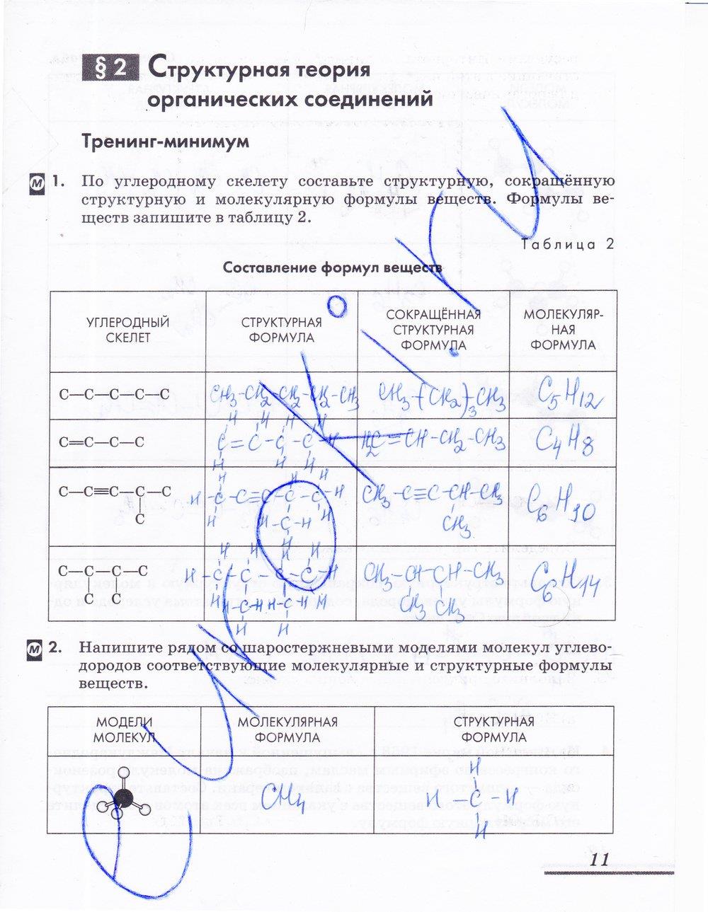 гдз 10 класс рабочая тетрадь страница 11 химия Еремин, Дроздов