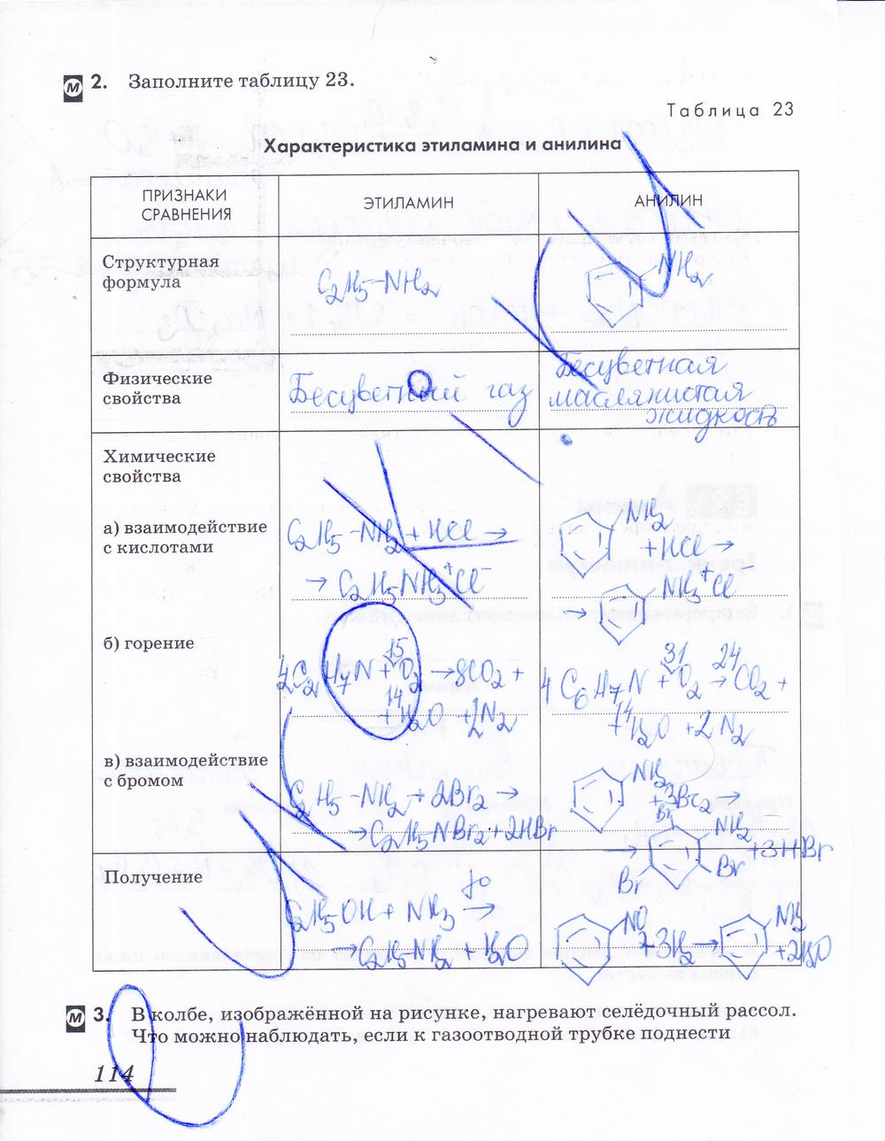 гдз 10 класс рабочая тетрадь страница 114 химия Еремин, Дроздов