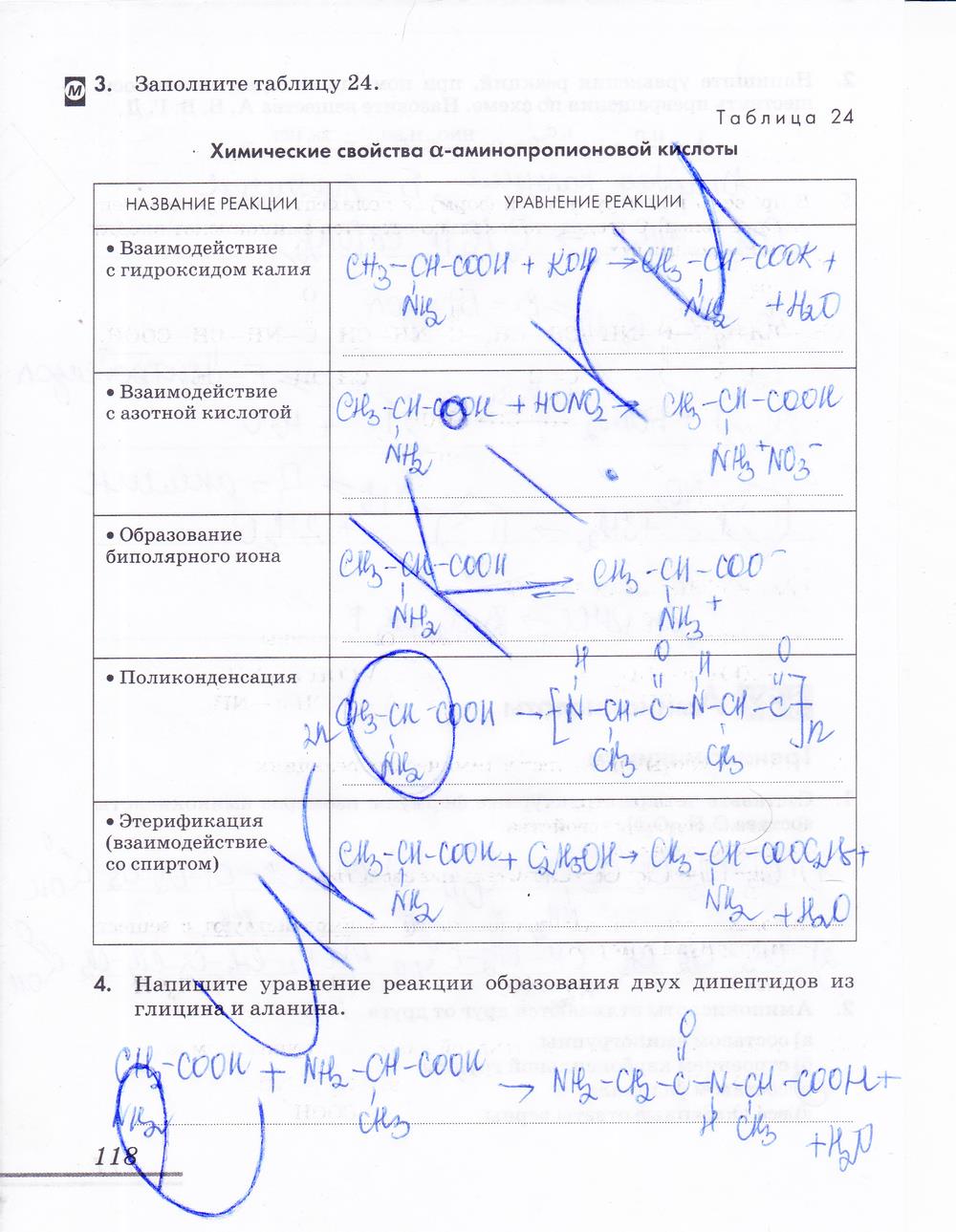 гдз 10 класс рабочая тетрадь страница 118 химия Еремин, Дроздов