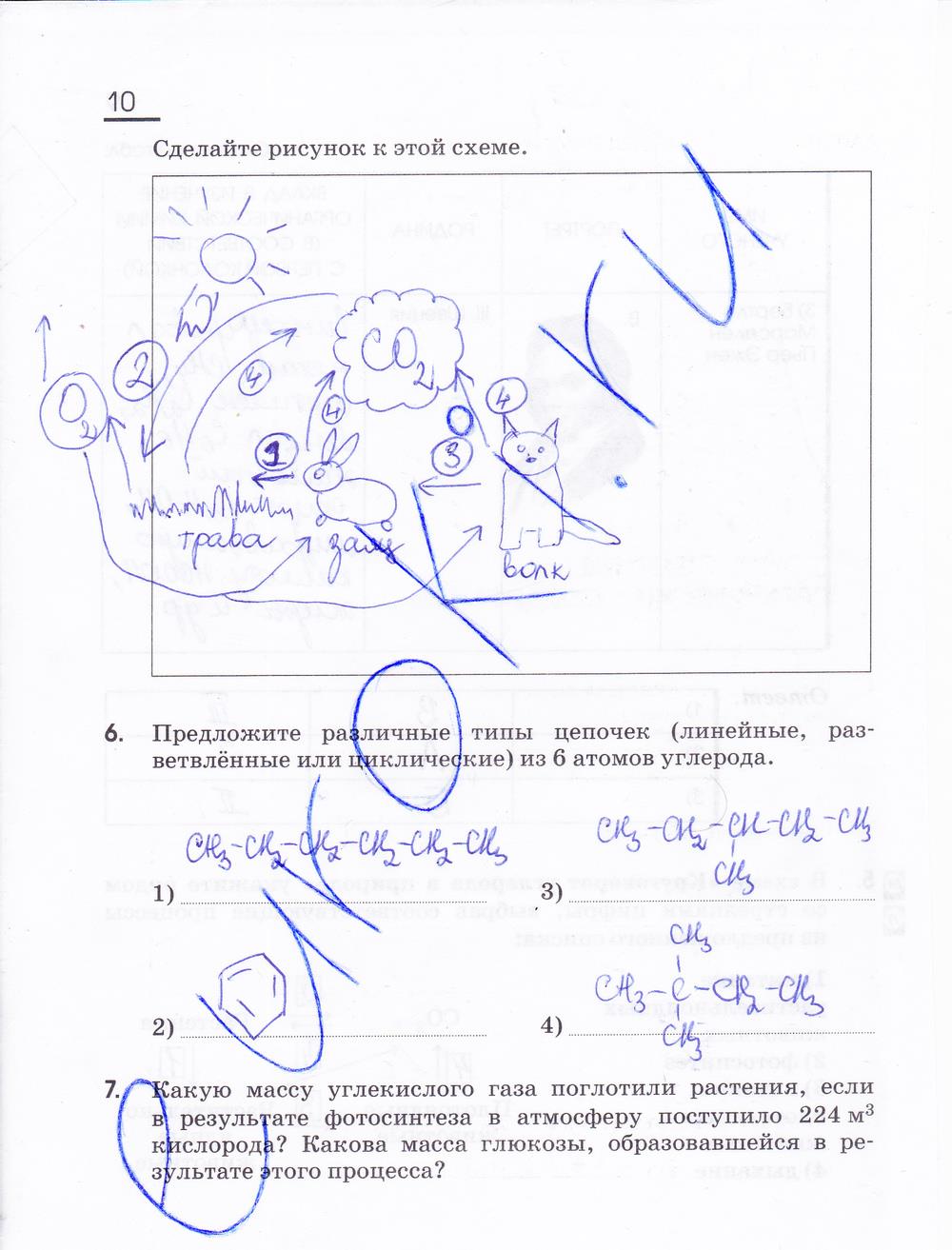 гдз 10 класс рабочая тетрадь страница 10 химия Габриелян, Сладков