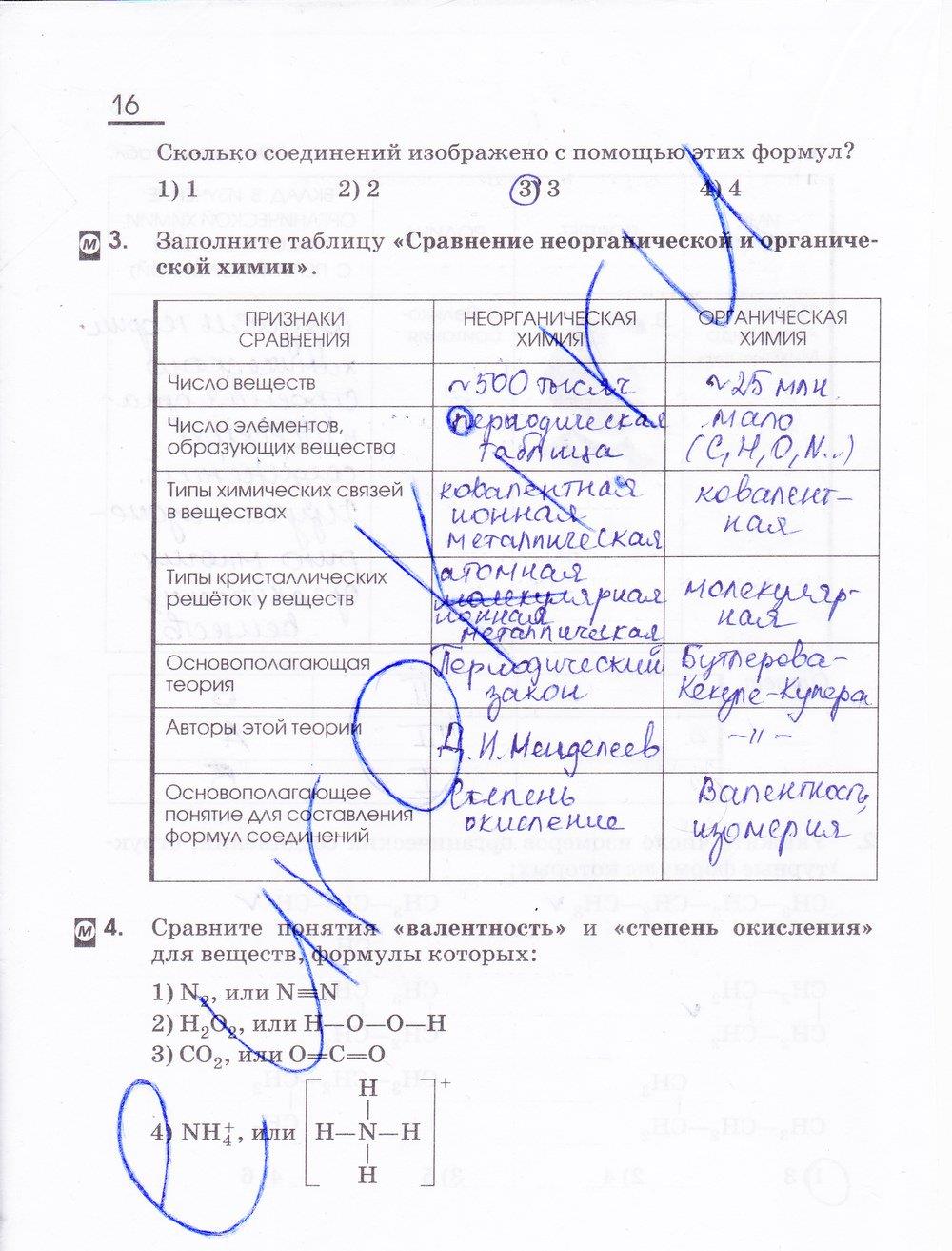 гдз 10 класс рабочая тетрадь страница 16 химия Габриелян, Сладков