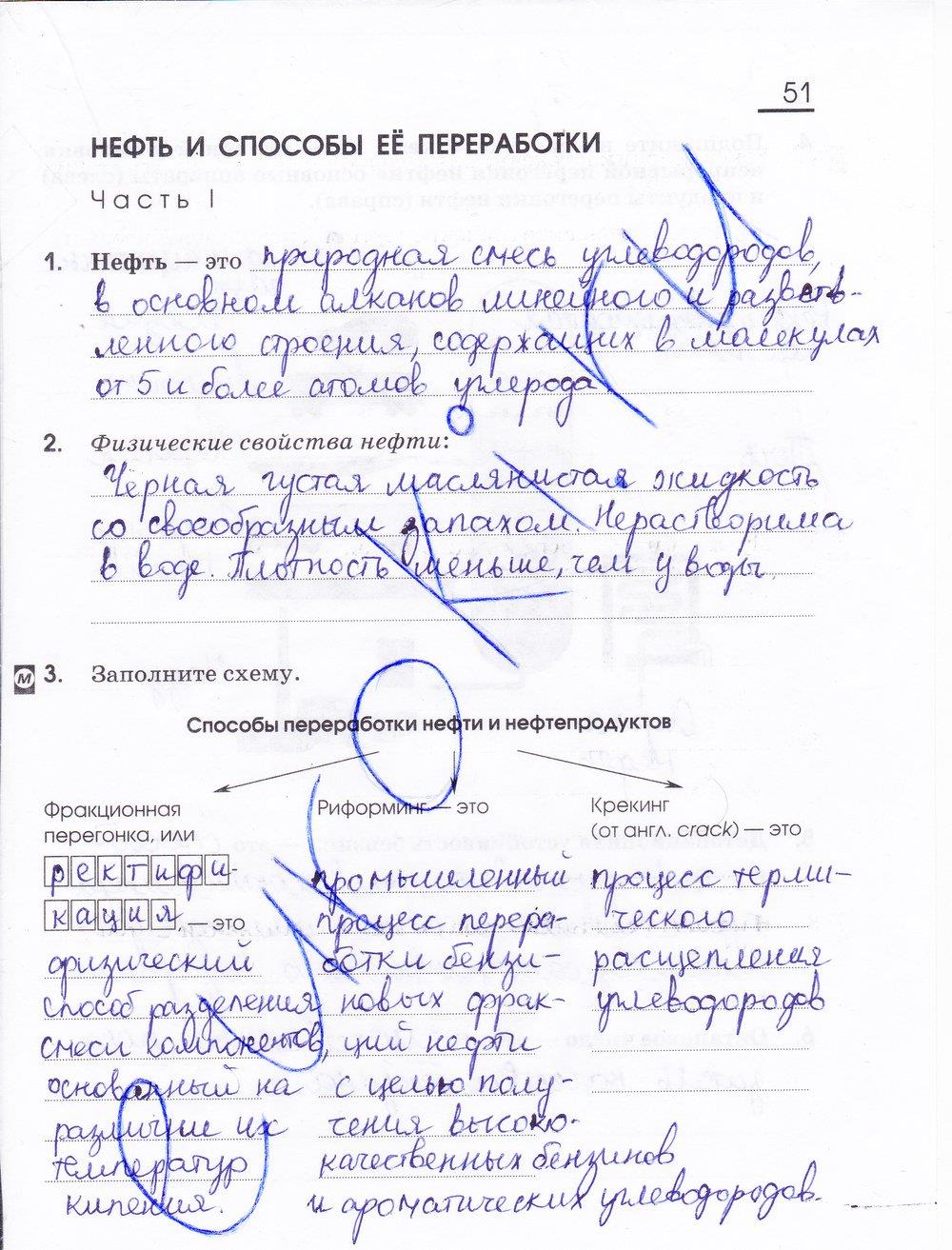 гдз 10 класс рабочая тетрадь страница 51 химия Габриелян, Сладков
