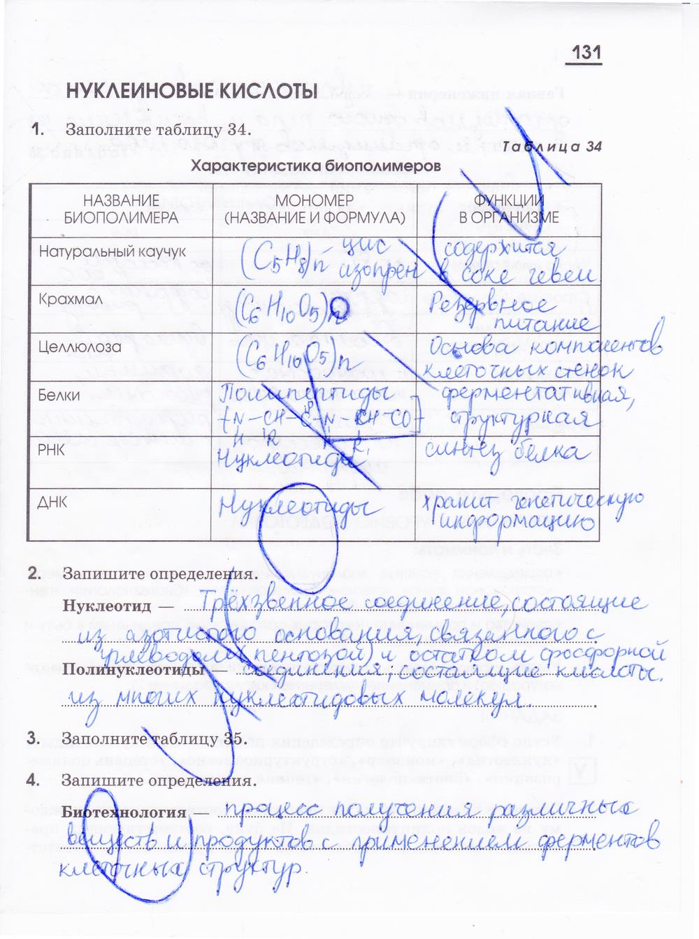 гдз 10 класс рабочая тетрадь страница 131 химия Габриелян, Яшукова