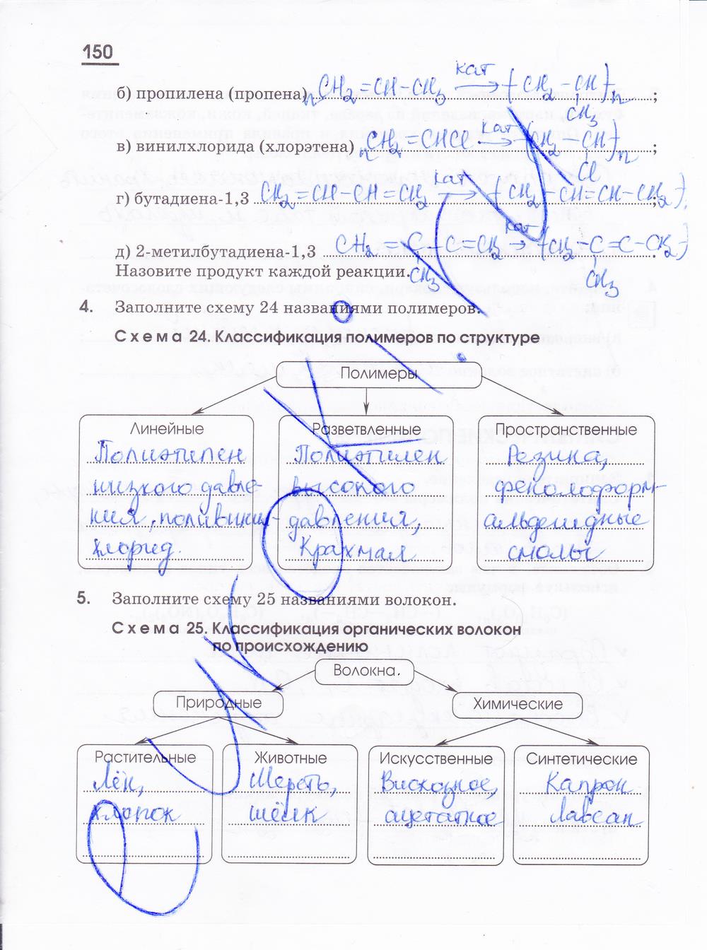гдз 10 класс рабочая тетрадь страница 150 химия Габриелян, Яшукова