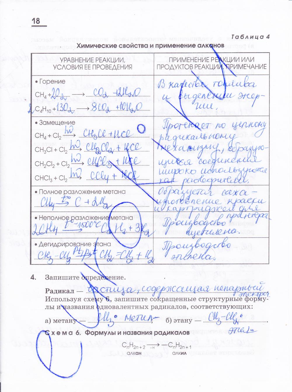 гдз 10 класс рабочая тетрадь страница 18 химия Габриелян, Яшукова