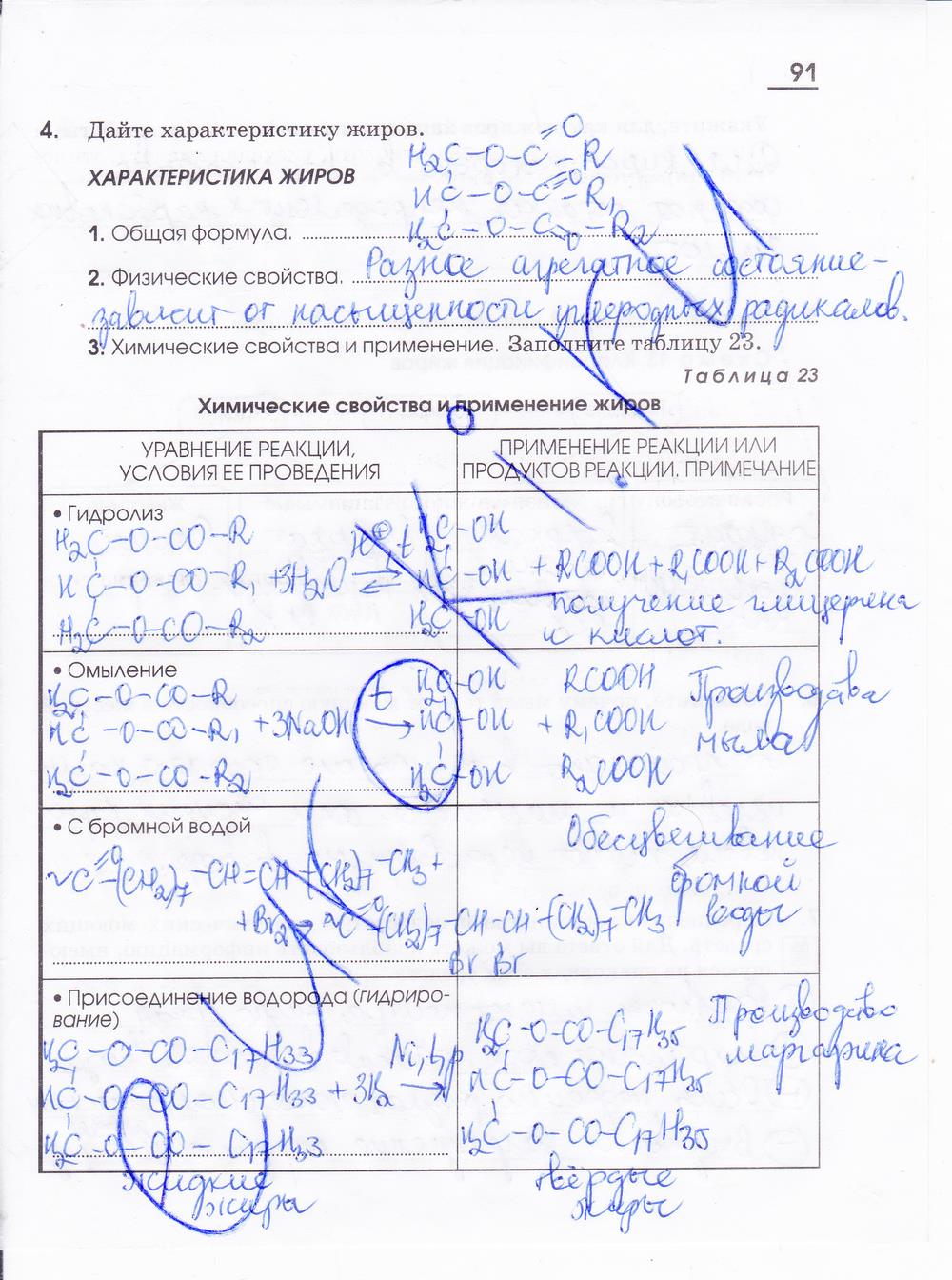 гдз 10 класс рабочая тетрадь страница 91 химия Габриелян, Яшукова