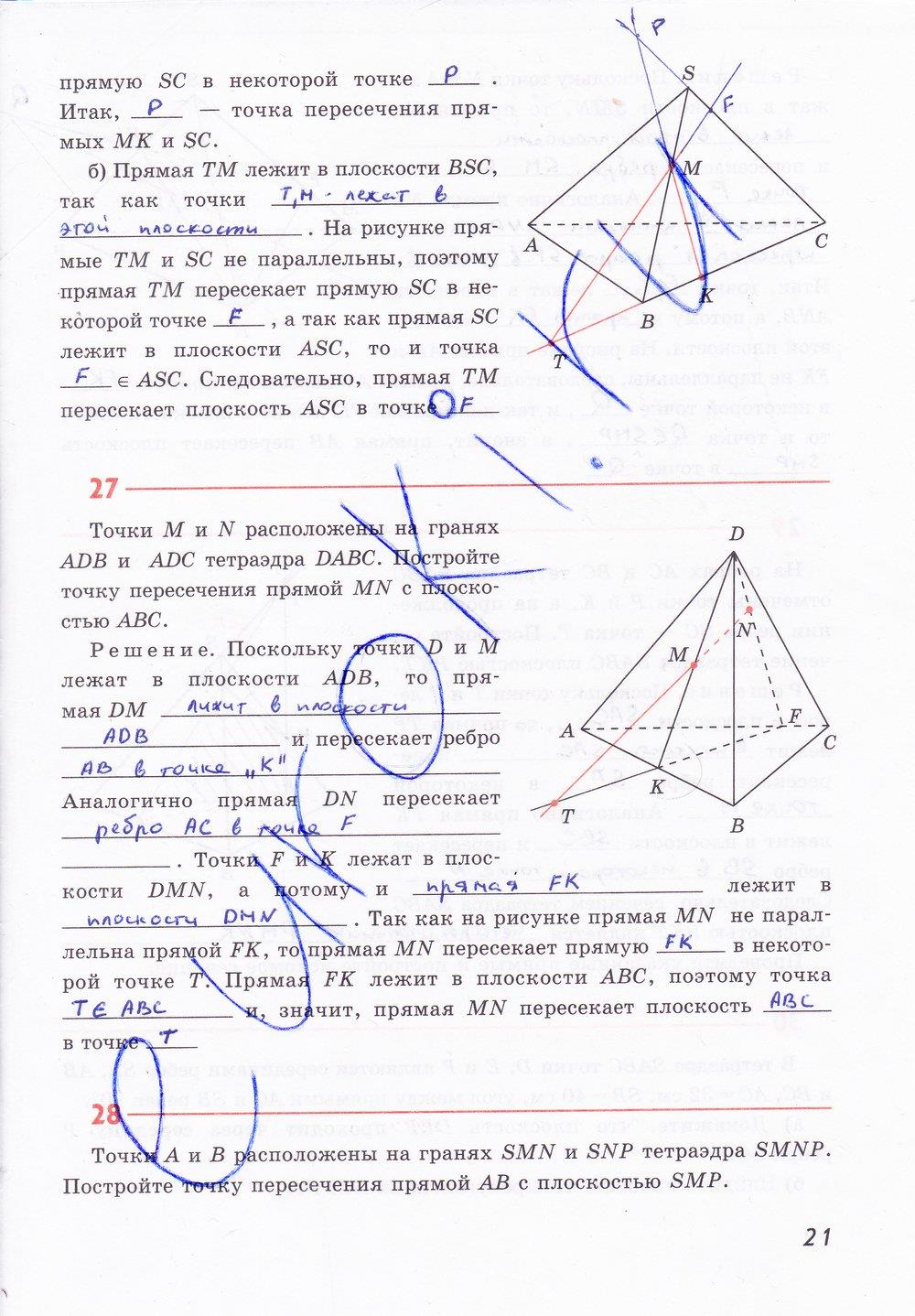гдз 10 класс рабочая тетрадь страница 21 геометрия Глазков, Юдина, Бутузов
