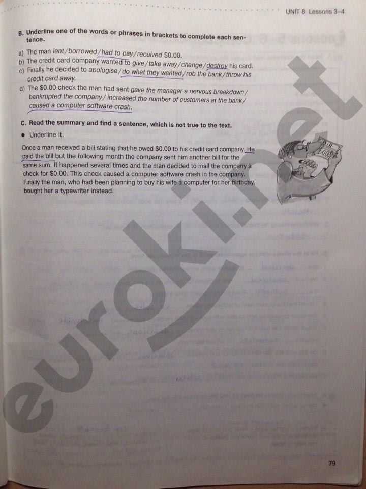 гдз 10 класс рабочая тетрадь страница 79 английский язык Гроза, Дворецкая