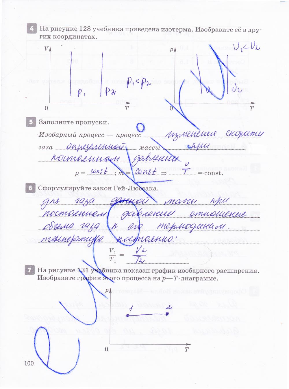 гдз 10 класс рабочая тетрадь страница 100 физика Касьянов, Дмитриева