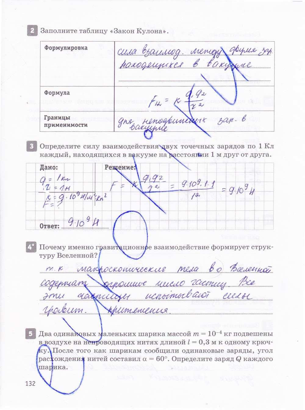 гдз 10 класс рабочая тетрадь страница 132 физика Касьянов, Дмитриева