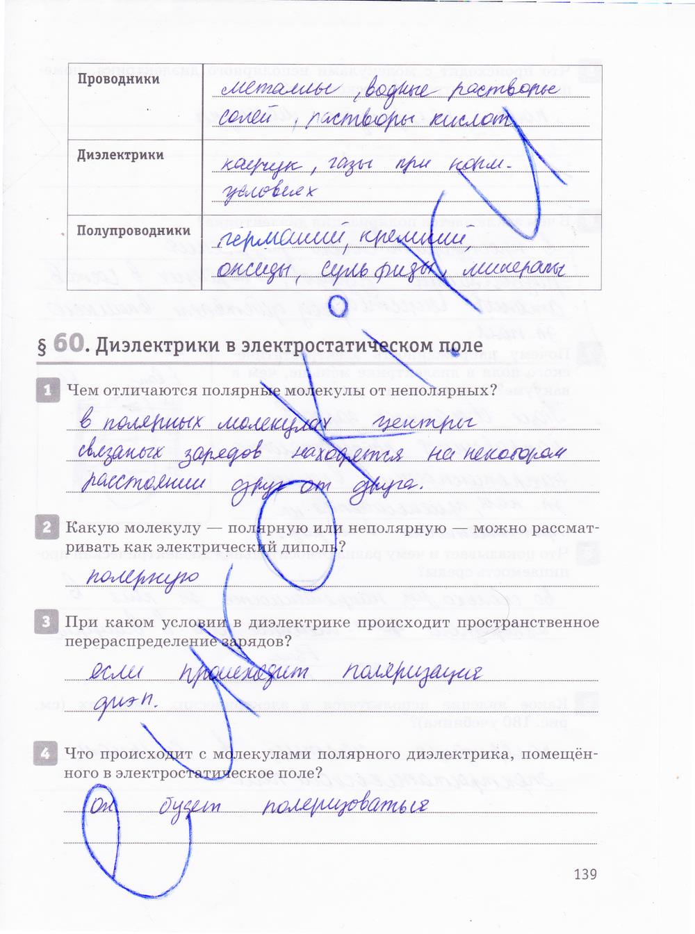 гдз 10 класс рабочая тетрадь страница 139 физика Касьянов, Дмитриева