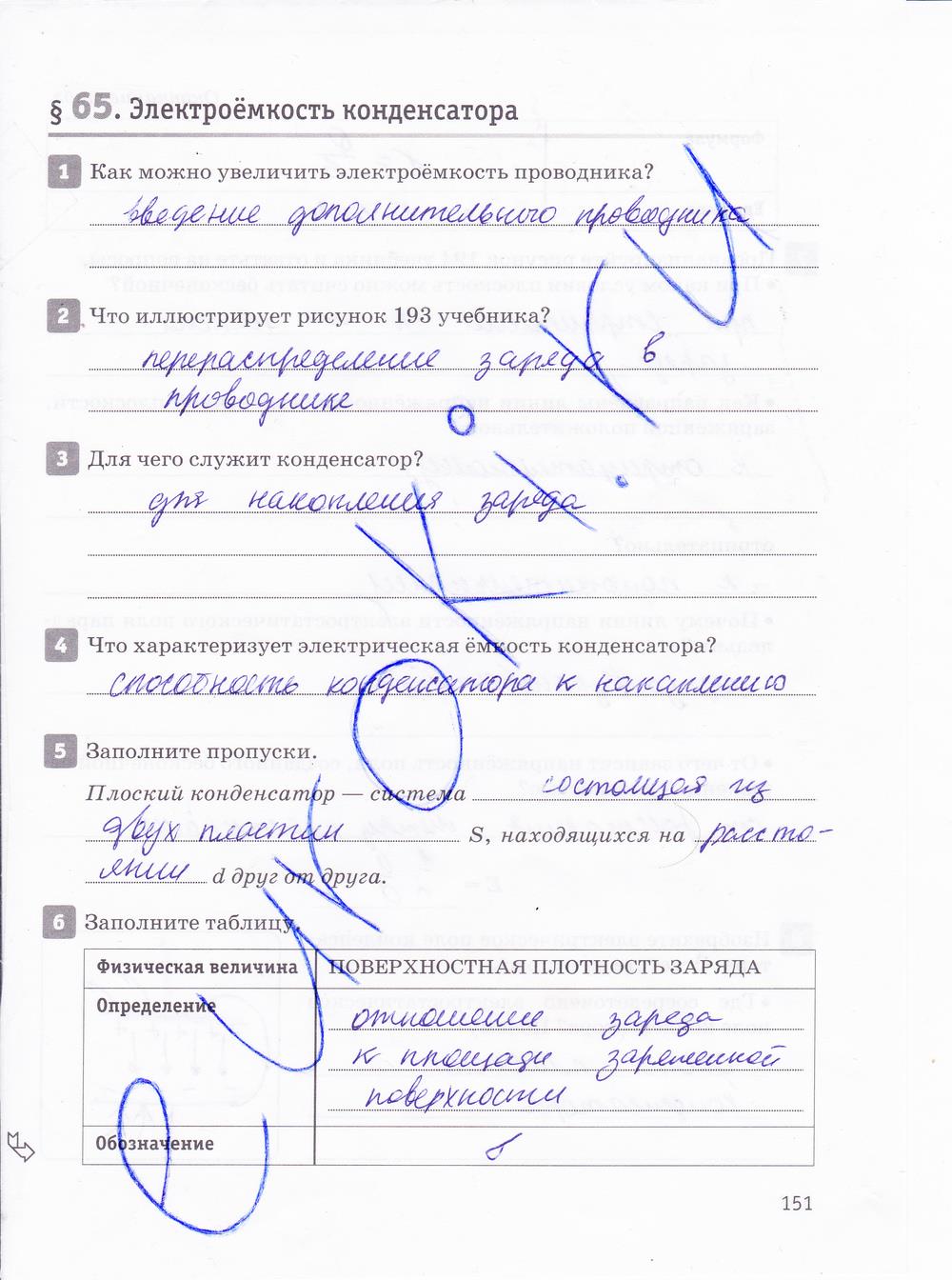 гдз 10 класс рабочая тетрадь страница 151 физика Касьянов, Дмитриева