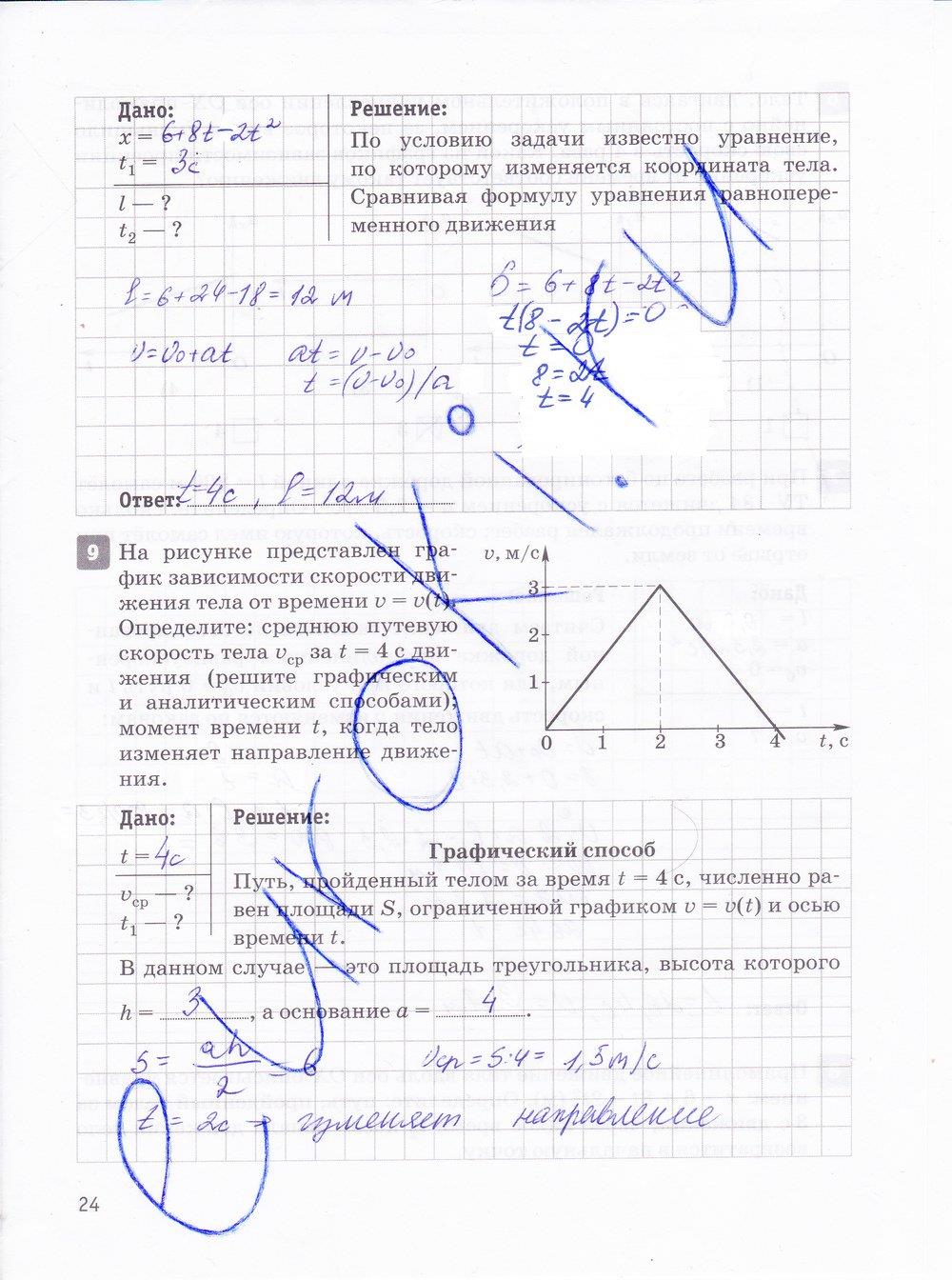 гдз 10 класс рабочая тетрадь страница 24 физика Касьянов, Дмитриева