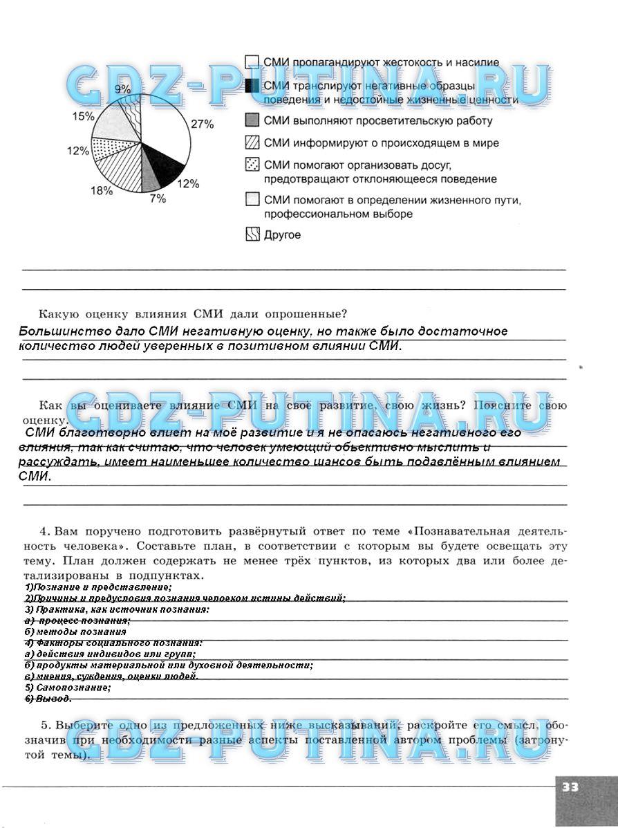 гдз 10 класс тетрадь-тренажер страница 33 обществознание Котова, Лискова