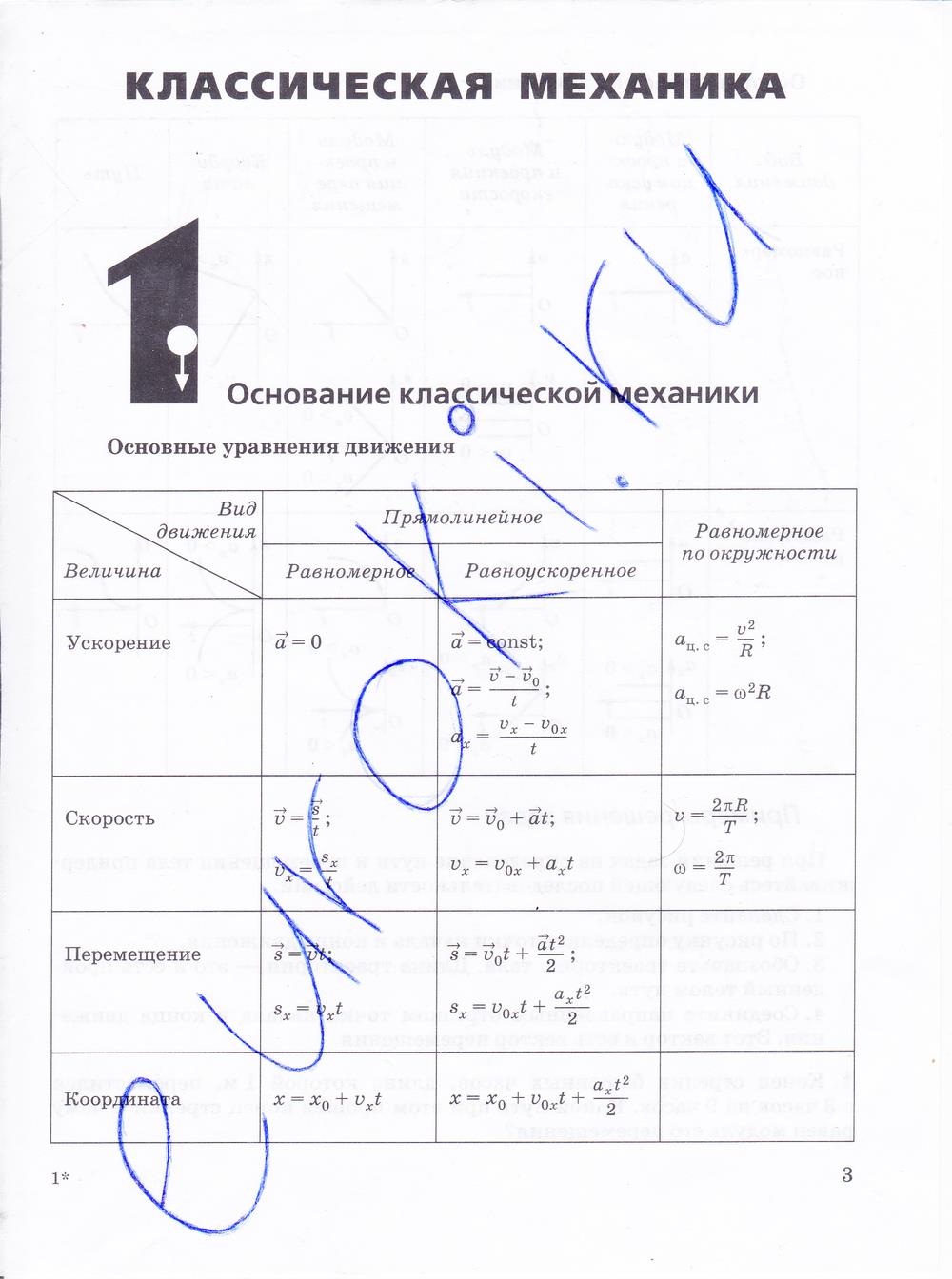 гдз 10 класс рабочая тетрадь страница 3 физика Пурышева, Важеевская