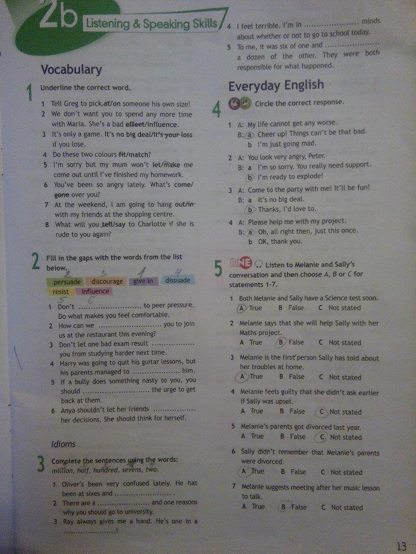гдз 11 класс рабочая тетрадь страница 13 английский язык Афанасьева, Дули