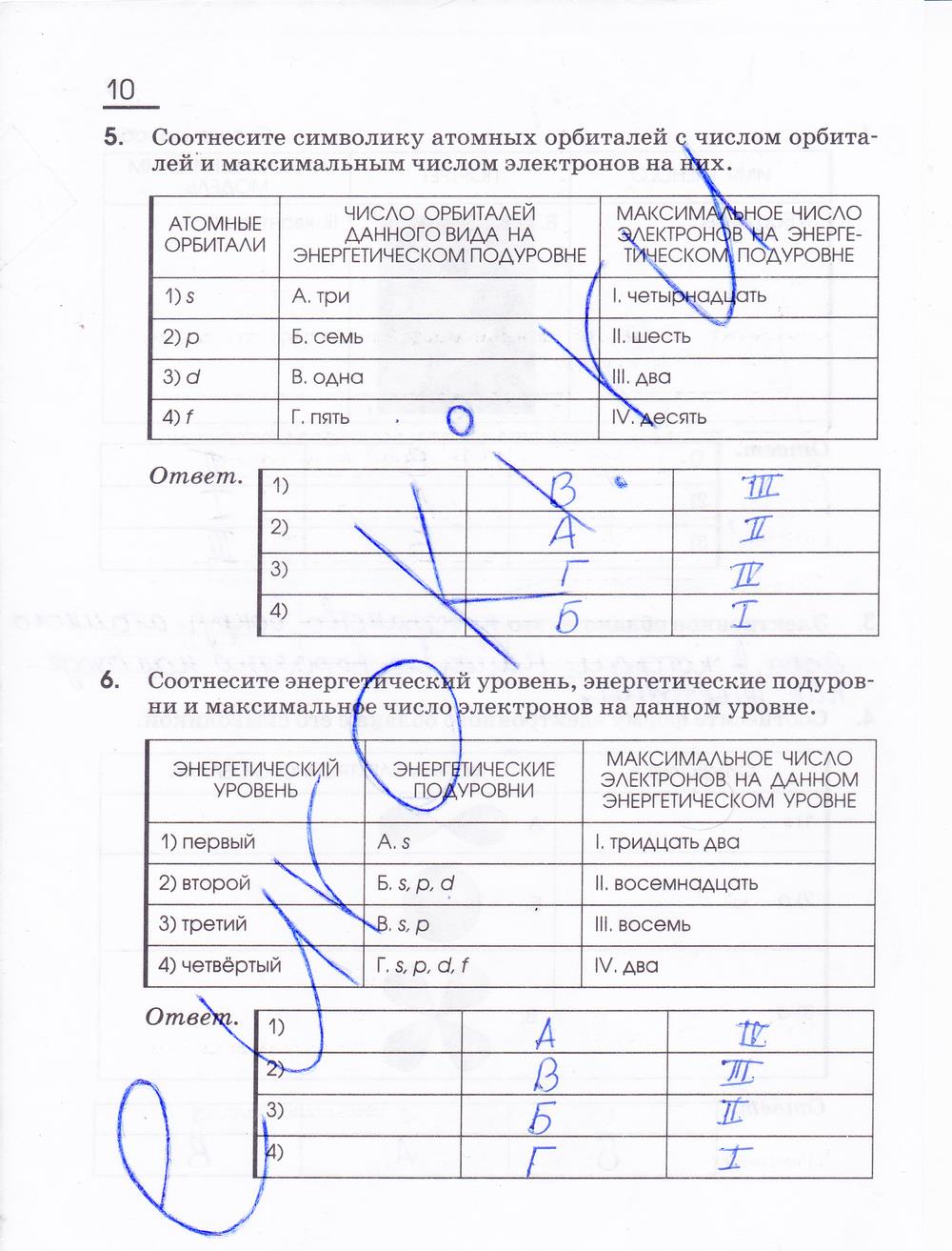 гдз 11 класс рабочая тетрадь страница 10 химия Габриелян, Сладков