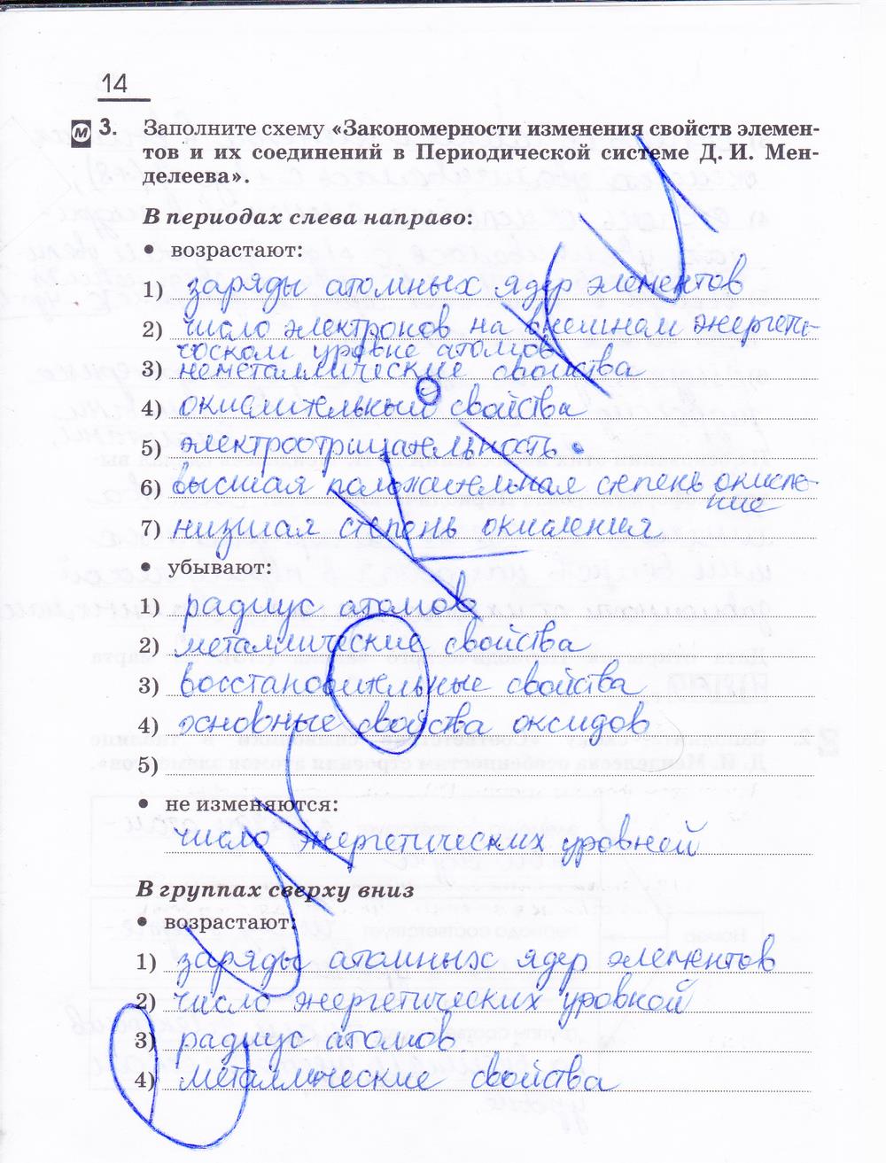 гдз 11 класс рабочая тетрадь страница 14 химия Габриелян, Сладков