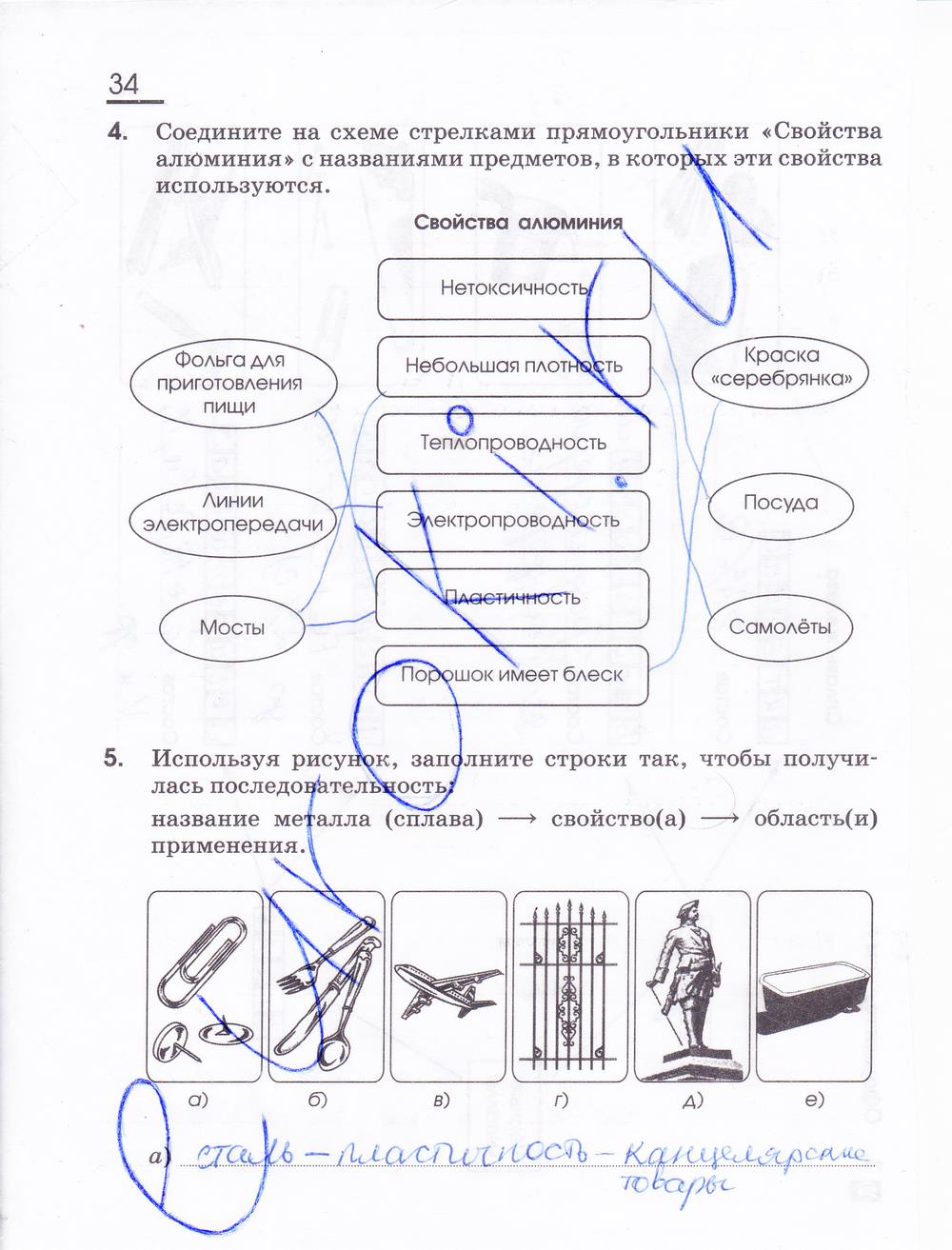 гдз 11 класс рабочая тетрадь страница 34 химия Габриелян, Сладков