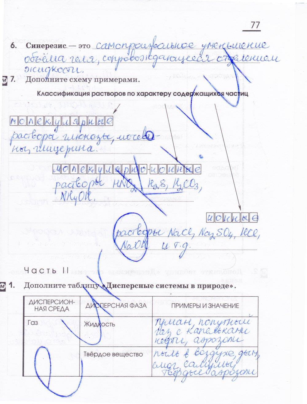 гдз 11 класс рабочая тетрадь страница 77 химия Габриелян, Сладков