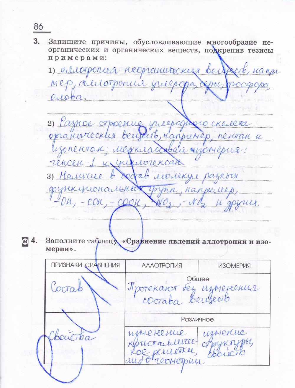 гдз 11 класс рабочая тетрадь страница 86 химия Габриелян, Сладков
