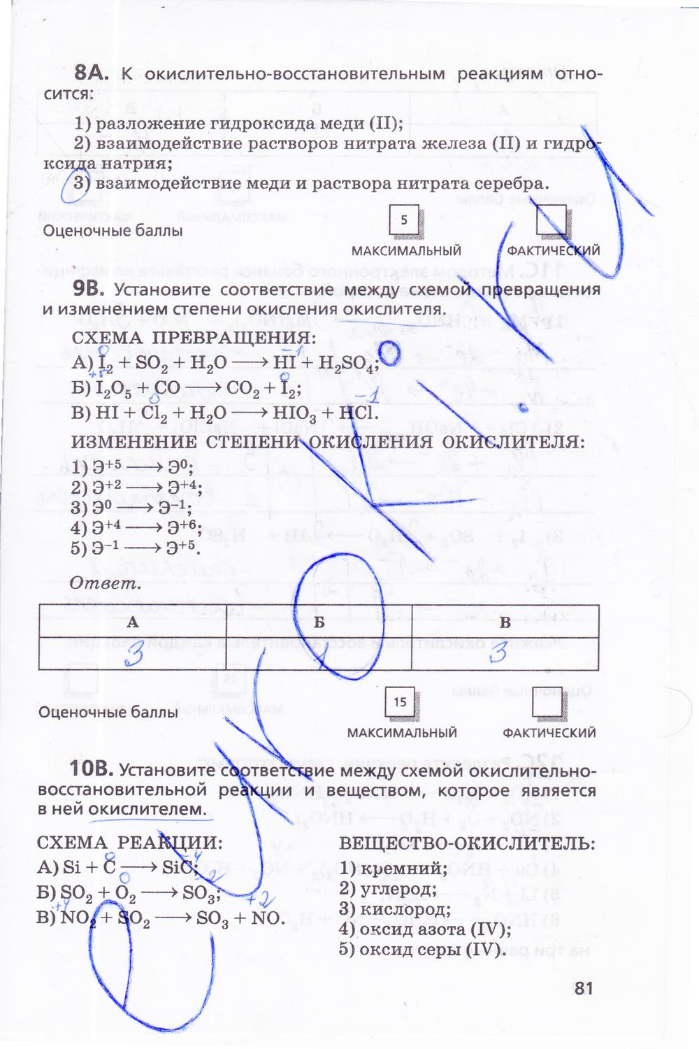 гдз 11 класс тетрадь для оценки качества знаний страница 81 химия Габриелян, Купцова