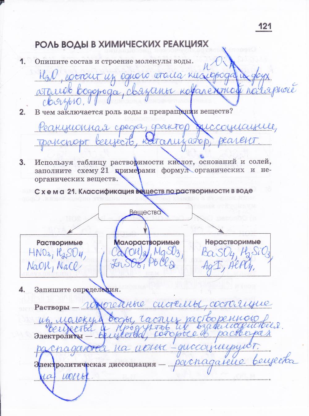 гдз 11 класс рабочая тетрадь страница 121 химия Габриелян, Яшукова