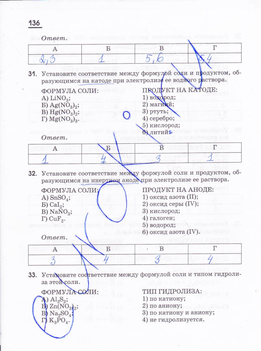 гдз 11 класс рабочая тетрадь страница 136 химия Габриелян, Яшукова