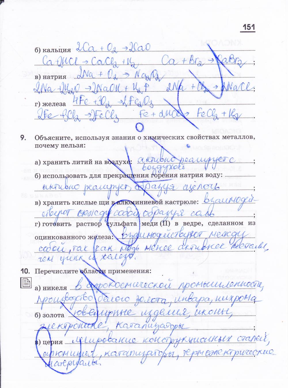 гдз 11 класс рабочая тетрадь страница 151 химия Габриелян, Яшукова