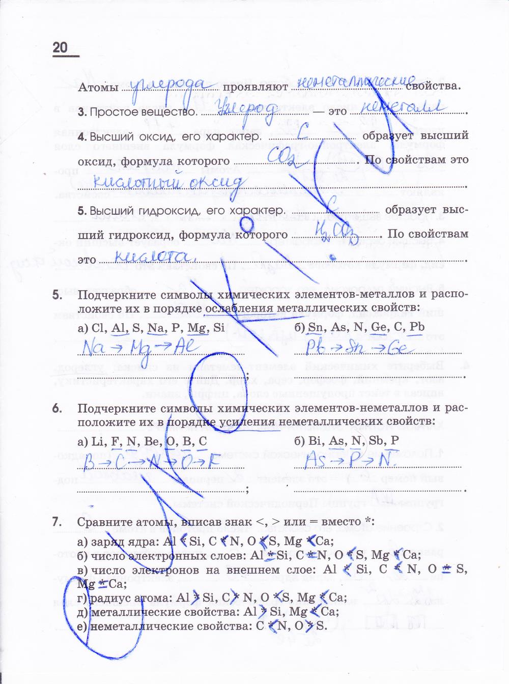 гдз 11 класс рабочая тетрадь страница 20 химия Габриелян, Яшукова