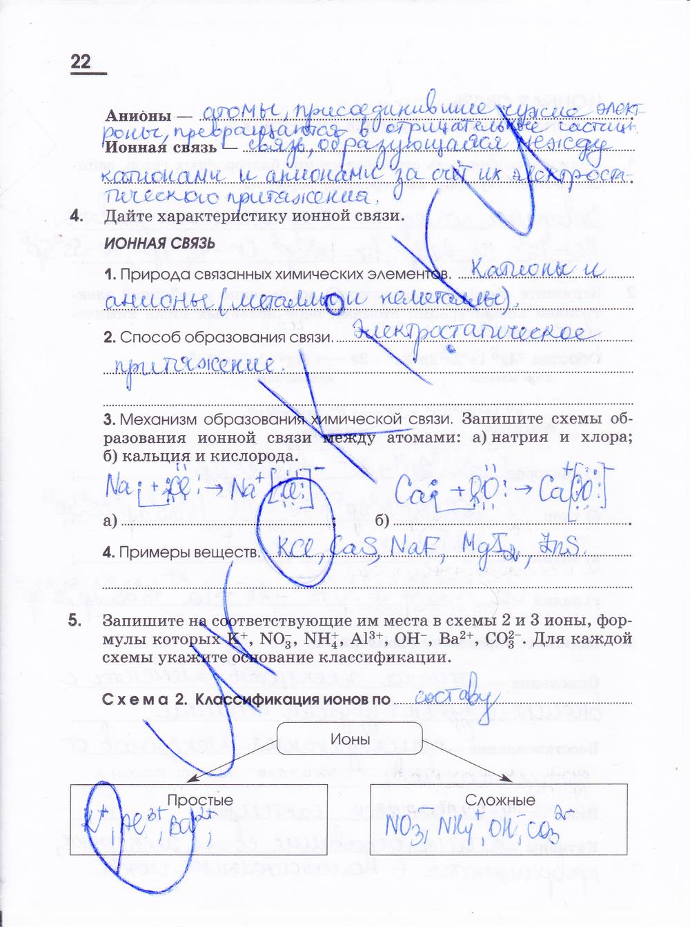 гдз 11 класс рабочая тетрадь страница 22 химия Габриелян, Яшукова