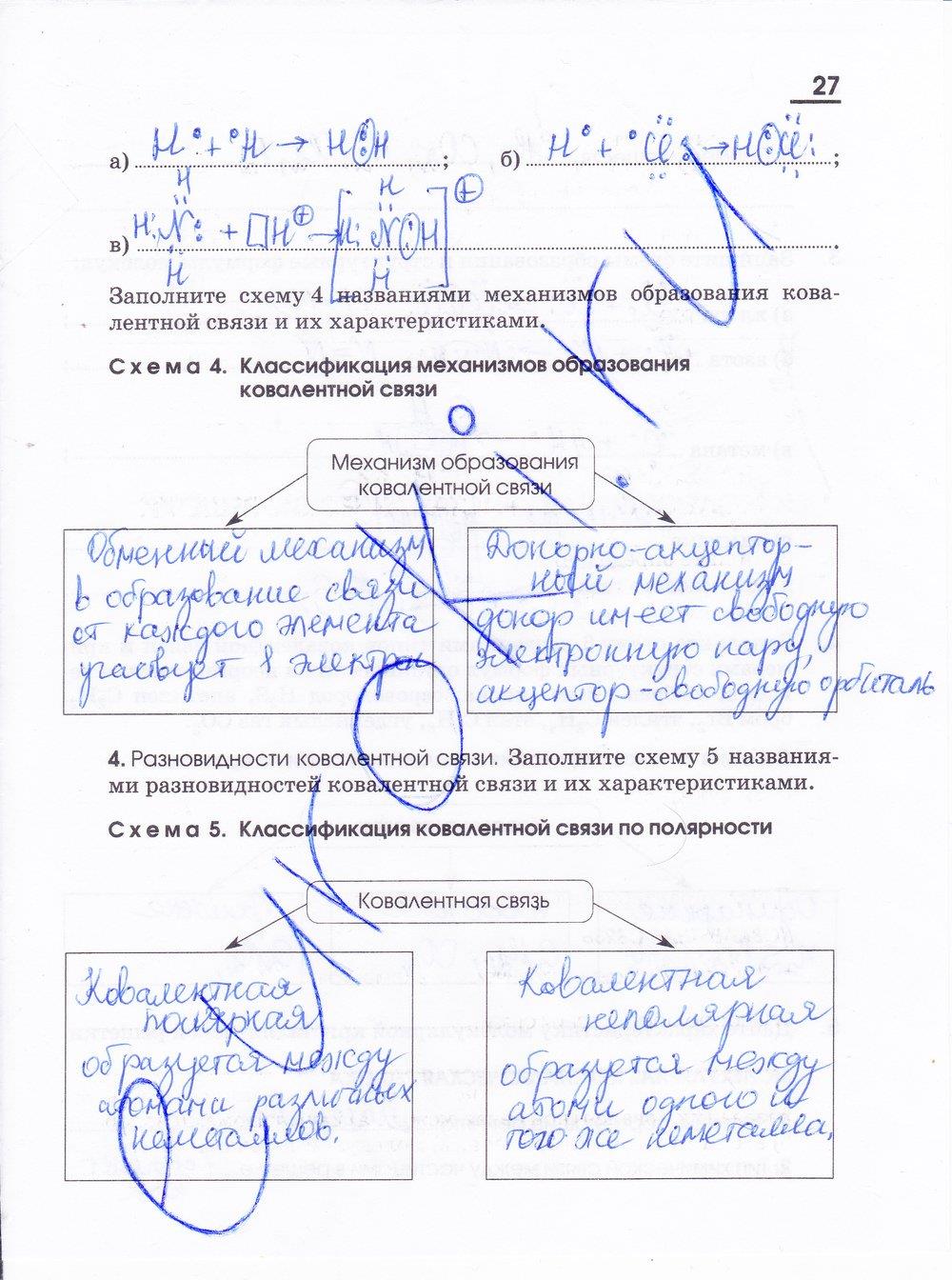 гдз 11 класс рабочая тетрадь страница 27 химия Габриелян, Яшукова