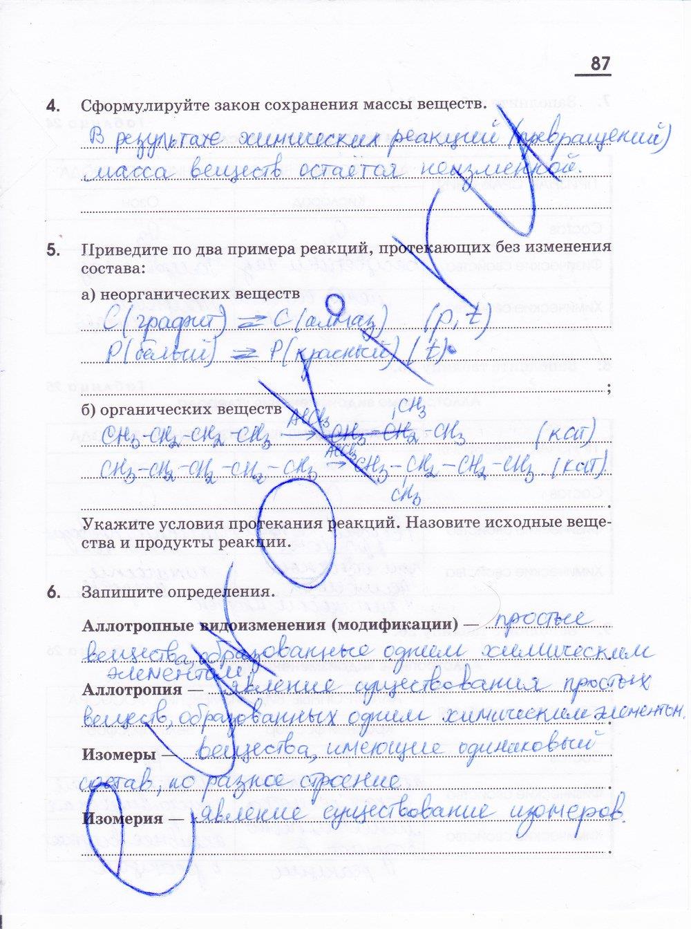 гдз 11 класс рабочая тетрадь страница 87 химия Габриелян, Яшукова
