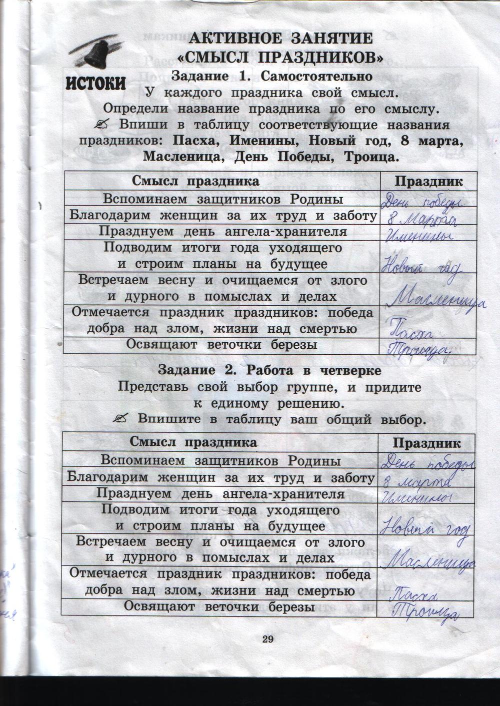 гдз 2 класс рабочая тетрадь часть 2 страница 29 истоки Бандяк, Котельникова