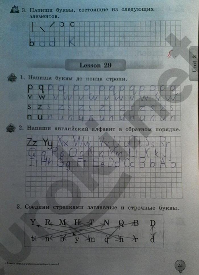 гдз 2 класс рабочая тетрадь страница 25 английский язык Биболетова, Денисенко
