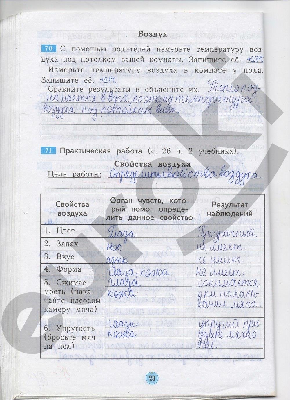гдз 2 класс рабочая тетрадь страница 28 окружающий мир Дмитриева, Казаков