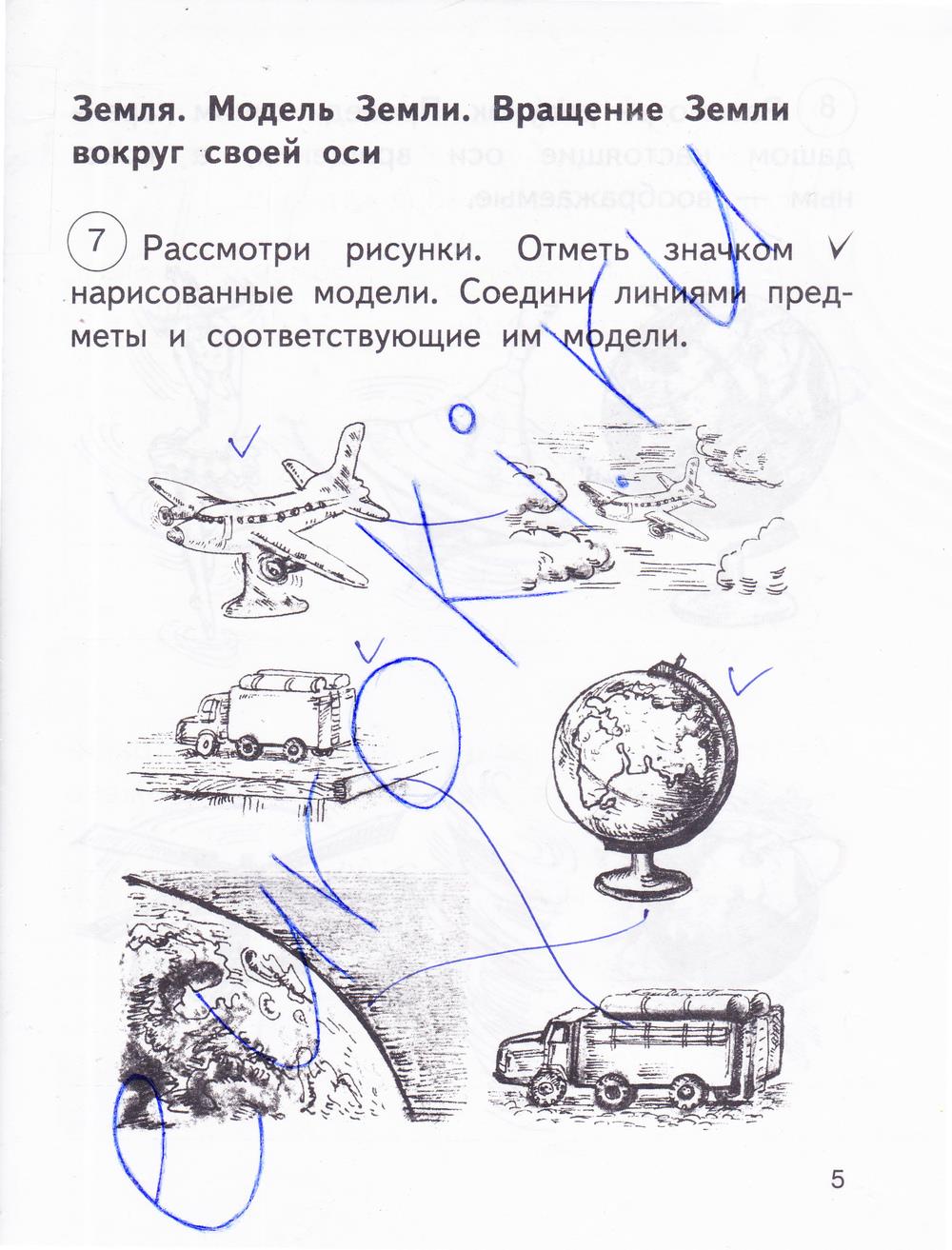 гдз 2 класс рабочая тетрадь часть 1 страница 5 окружающий мир Федотова, Трафимова
