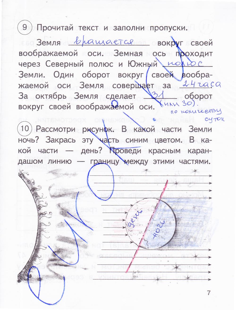 гдз 2 класс рабочая тетрадь часть 1 страница 7 окружающий мир Федотова, Трафимова