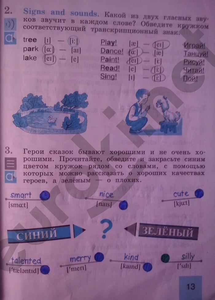 гдз 2 класс рабочая тетрадь страница 13 английский язык Кузовлев, Перегудова