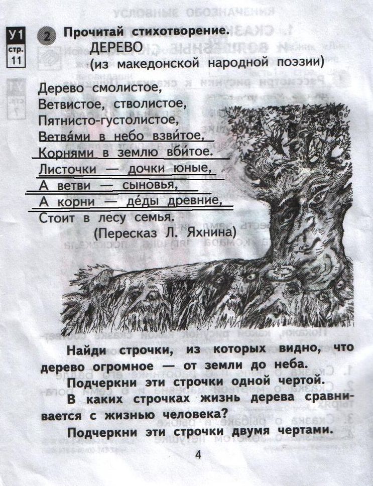 гдз 2 класс рабочая тетрадь часть 1 страница 4 литературное чтение Малаховская