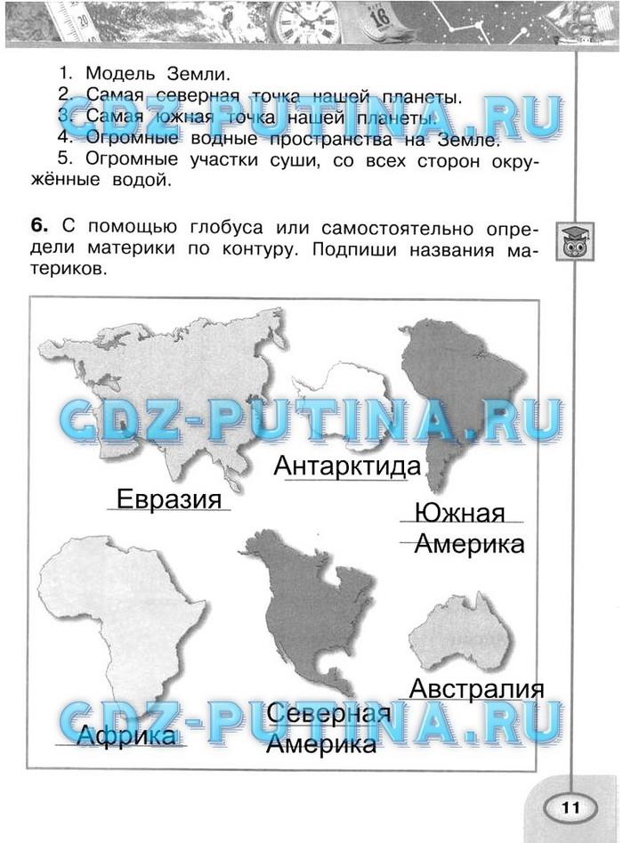 гдз 2 класс рабочая тетрадь часть 1 страница 11 окружающий мир Плешаков, Новицкая