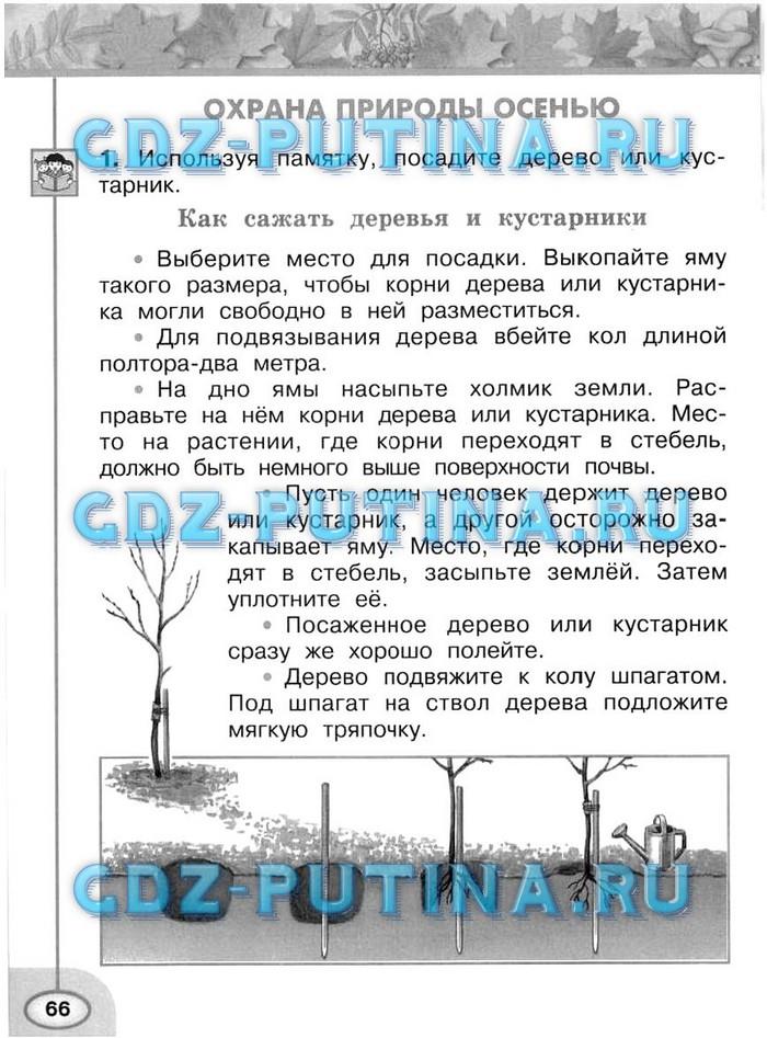гдз 2 класс рабочая тетрадь часть 1 страница 66 окружающий мир Плешаков, Новицкая