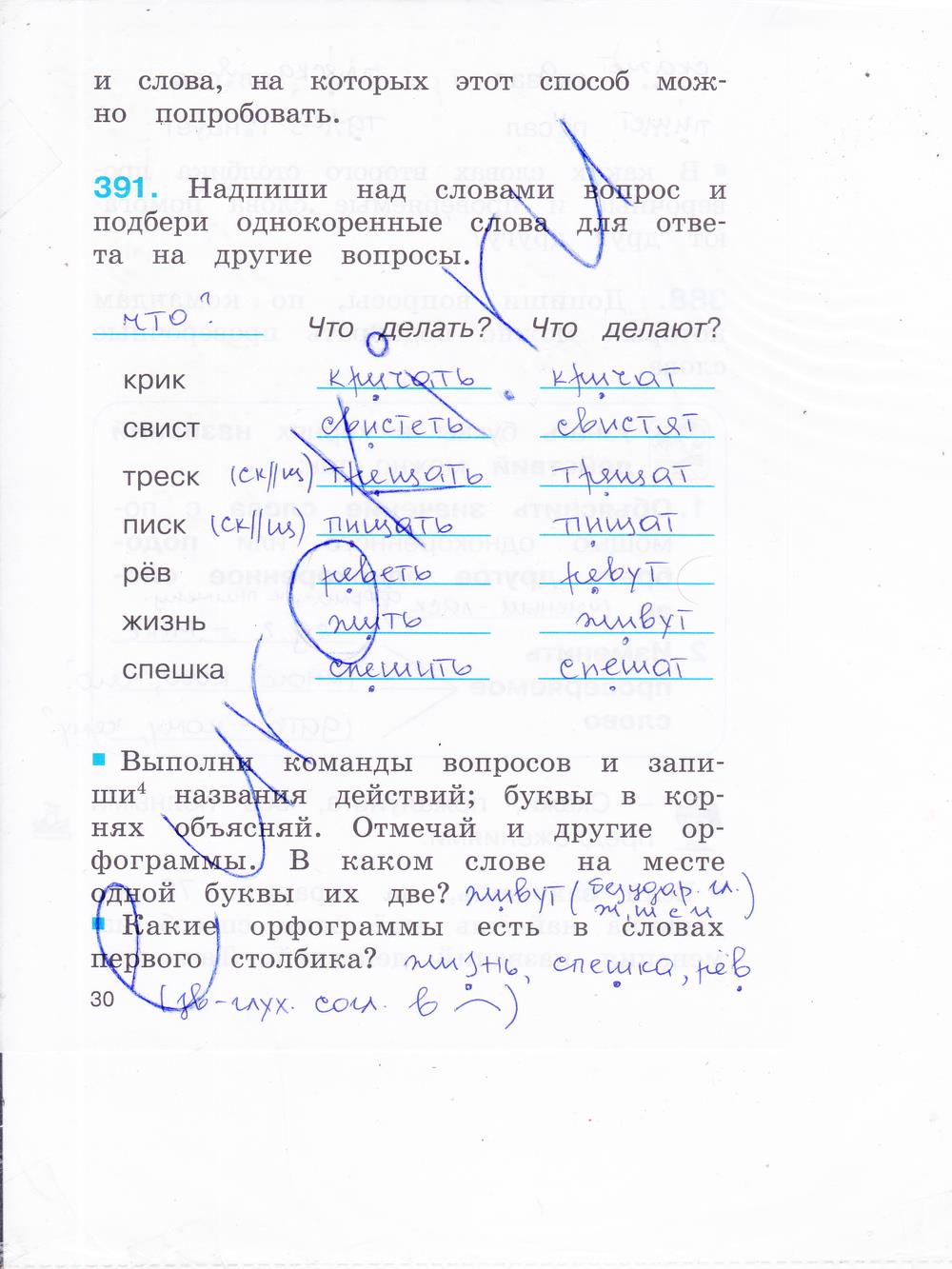 гдз 2 класс рабочая тетрадь часть 2 страница 30 русский язык Соловейчик, Кузьменко