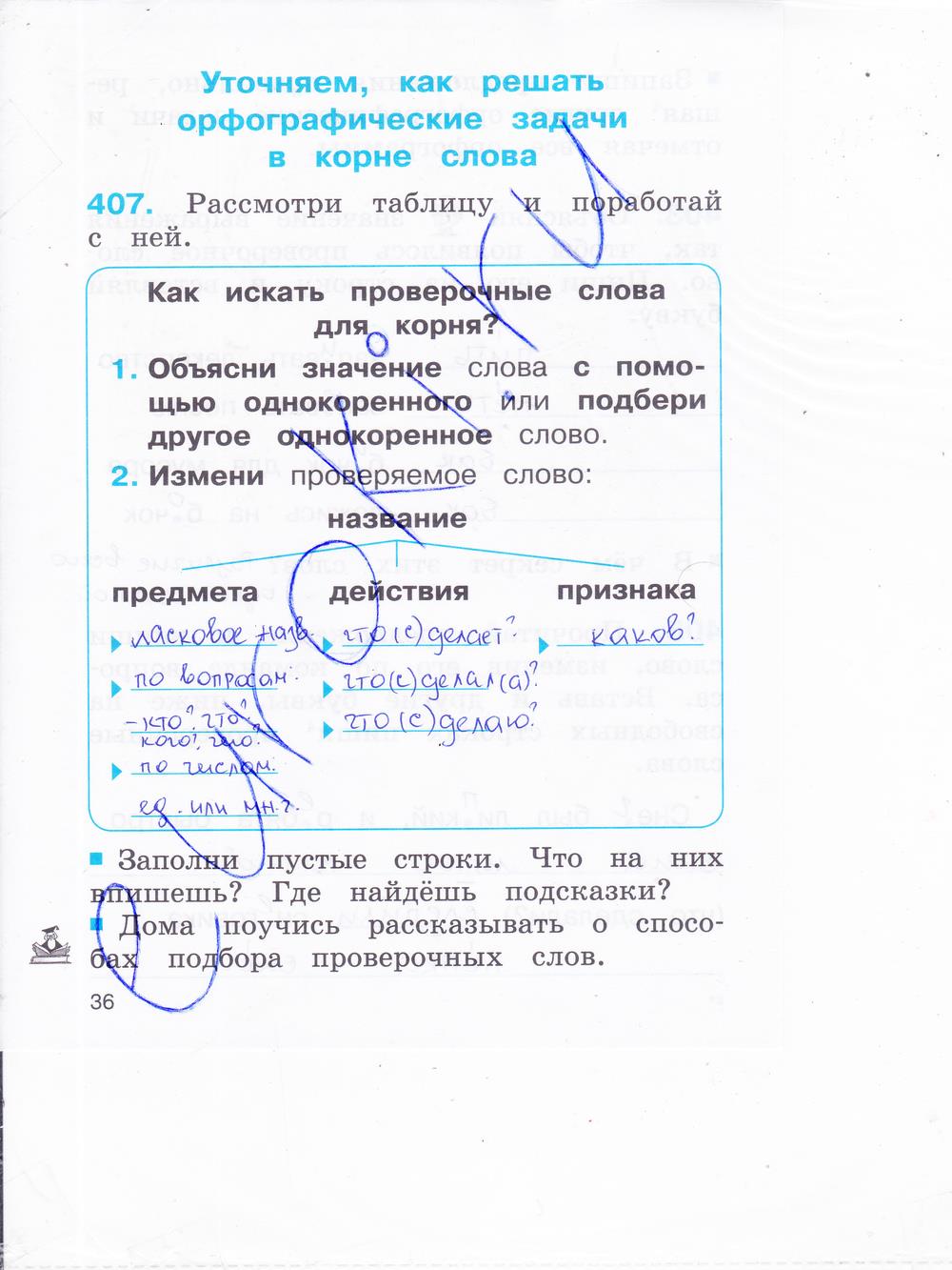 гдз 2 класс рабочая тетрадь часть 2 страница 36 русский язык Соловейчик, Кузьменко