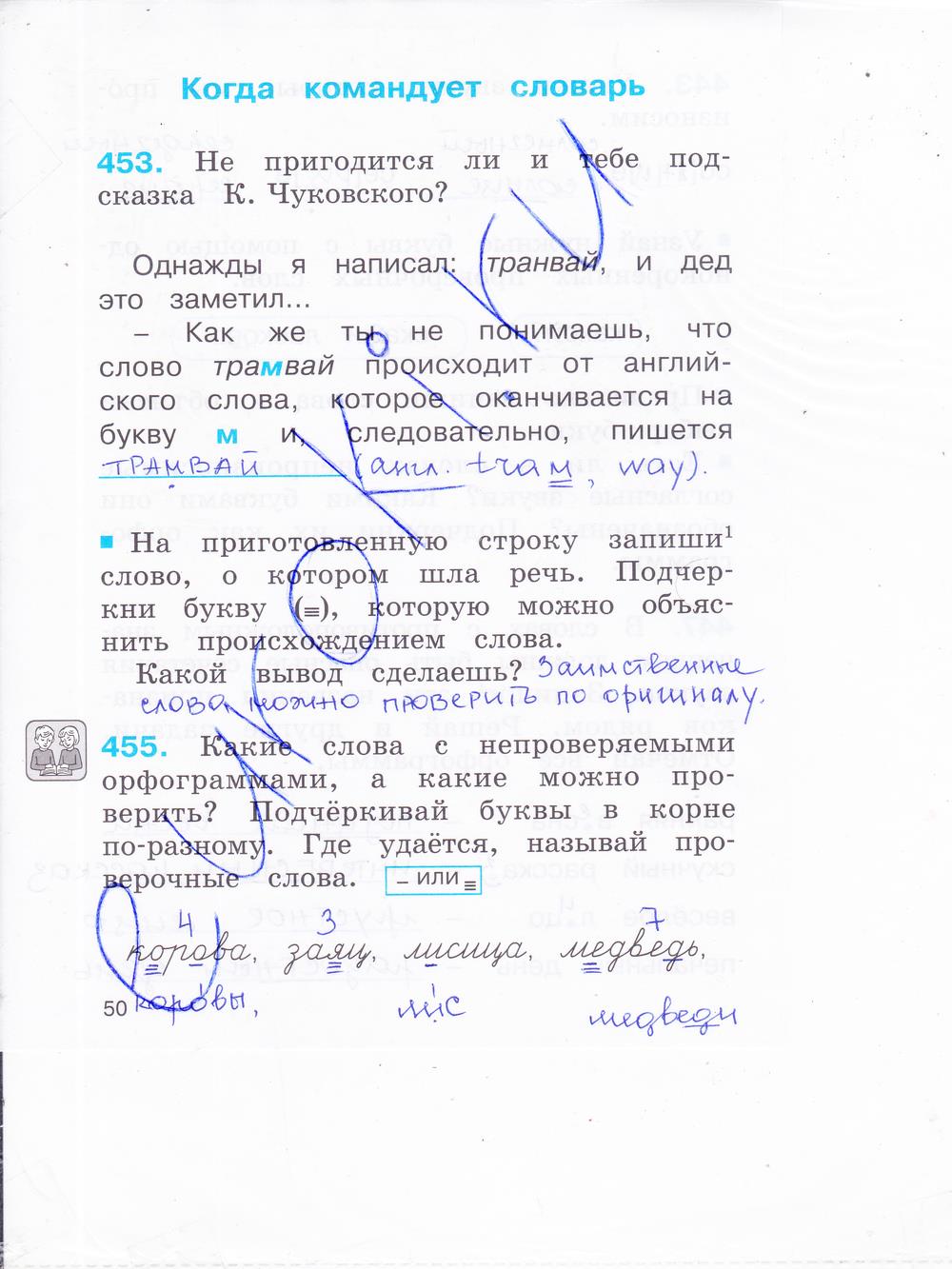 гдз 2 класс рабочая тетрадь часть 2 страница 50 русский язык Соловейчик, Кузьменко