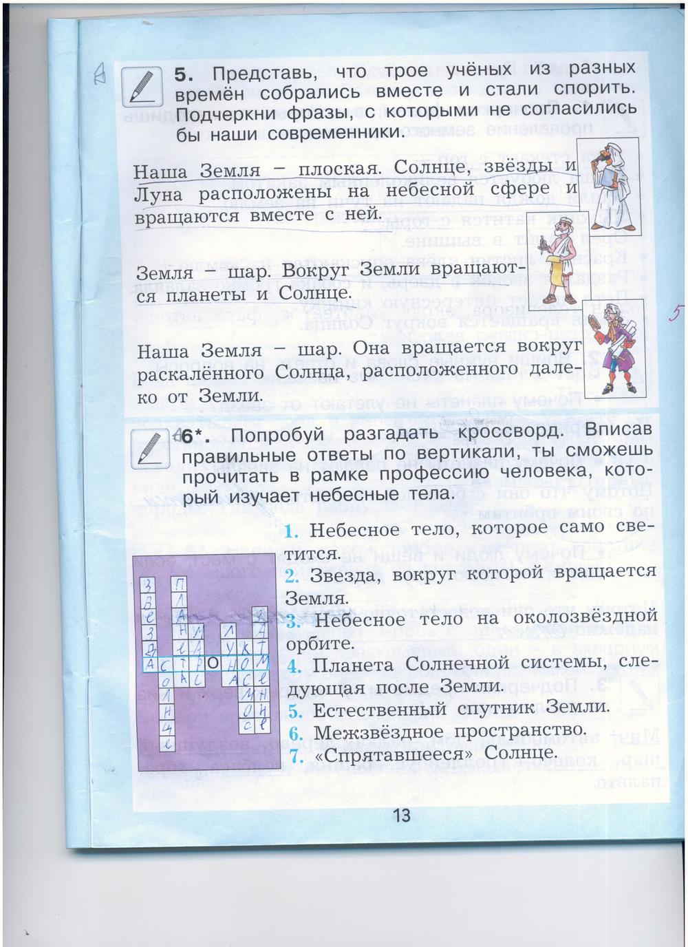 гдз 2 класс рабочая тетрадь страница 13 окружающий мир Вахрушев, Бурский, Раутиан